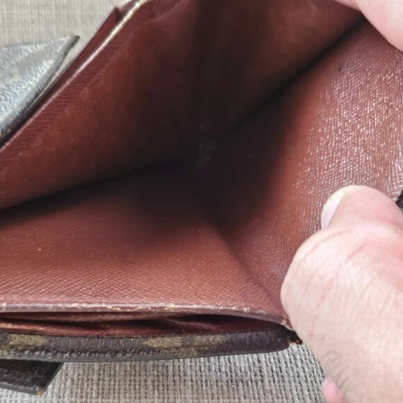 Vintage Louis Vuitton Card Holder Bifold Wallet Purse Made France Damaged AS IS - Picture 12 of 14